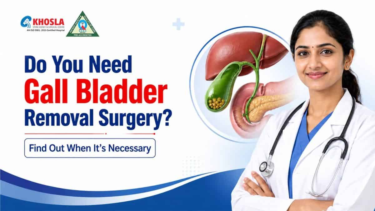 Doctor with stethoscope and gall bladder illustration for surgery info.