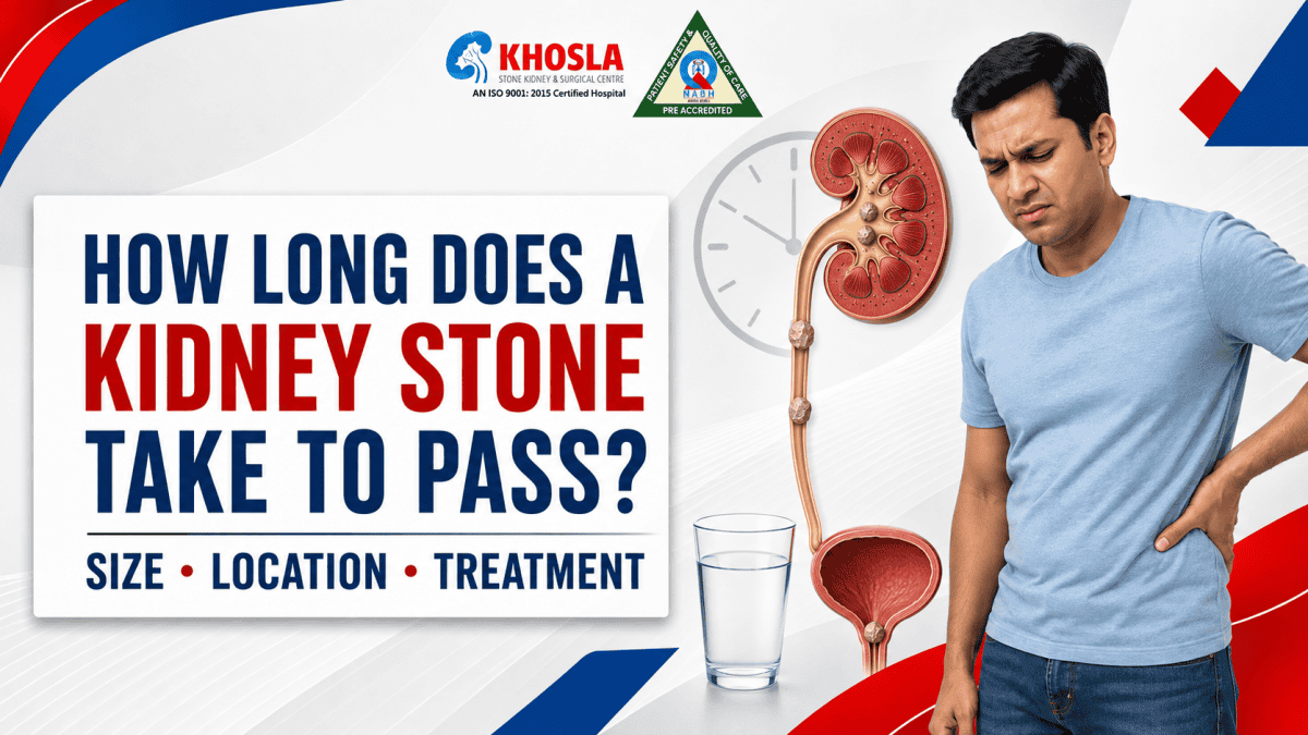 Man experiencing kidney pain with kidney stone illustration and water glass.